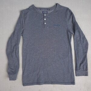 Ted Baker London Mens Long Sleeve Henley Shirt Grey Size S